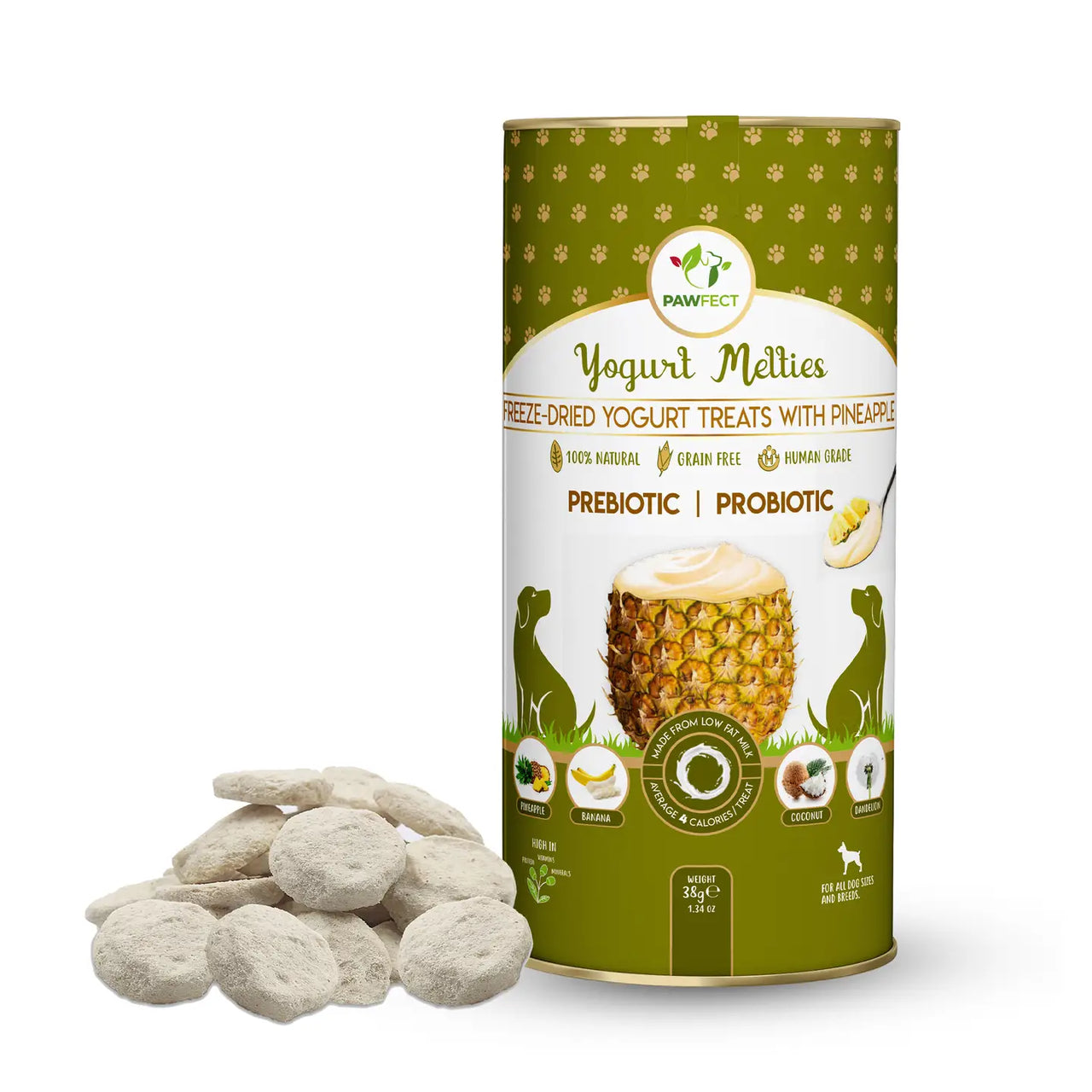 Friandises Yogurt Melties à l'ananas, noix de coco, banane, pissenlit 🍍🥥🍌🌼