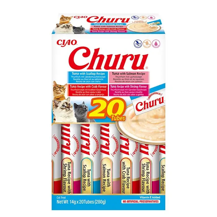 Boîte multipack CIAO Churu Fruits de Mer et Thon 20 pièces