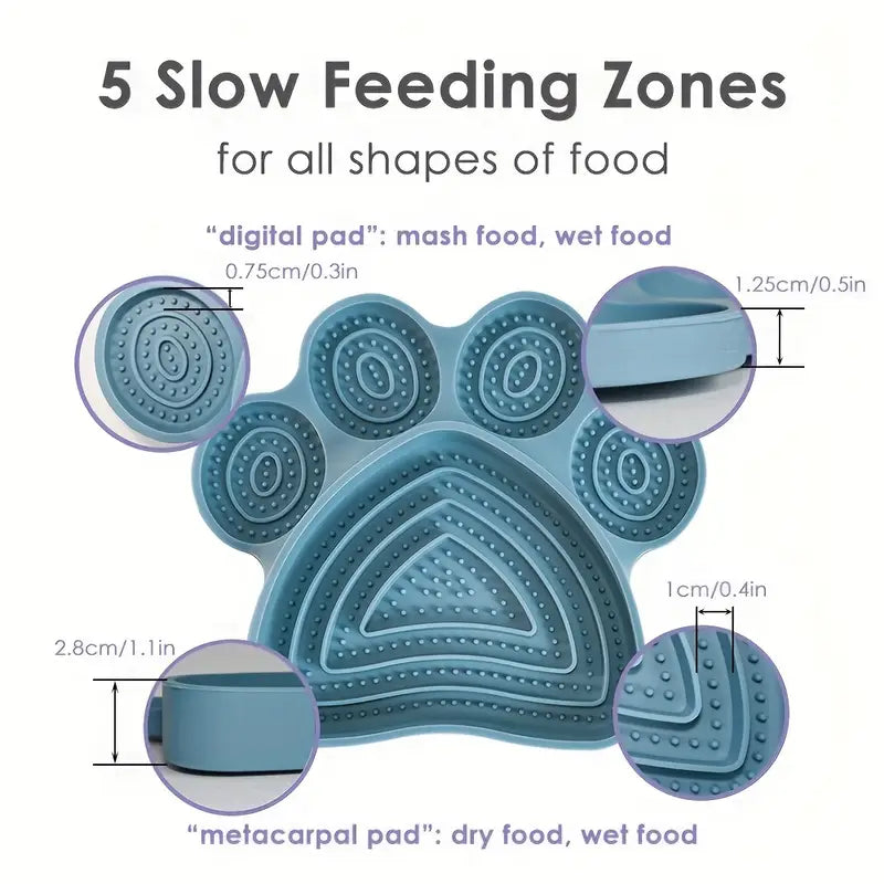 Gamelle Silicone en forme de Patte 5 Zones Différenciées