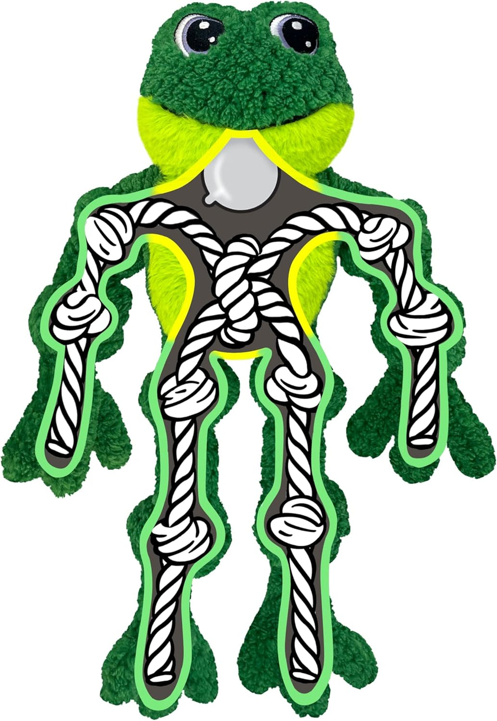 KONG Knots Grenouille avec squelette de corde intérieure