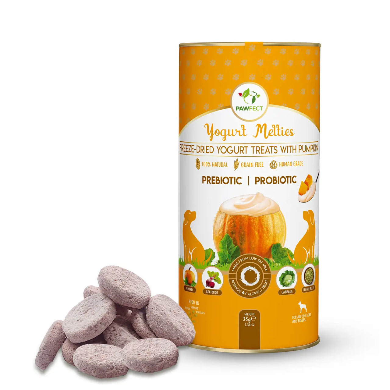 Friandises Yogurt Melties avec Citrouille, Betterave, Chou & Graines de Fenoui 🎃🥬