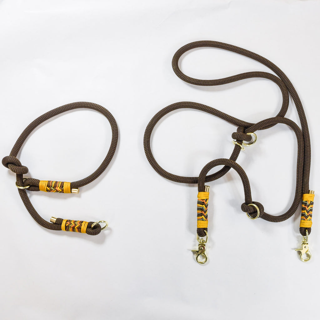 Duo Laisse Triple point + Collier "Kenya"