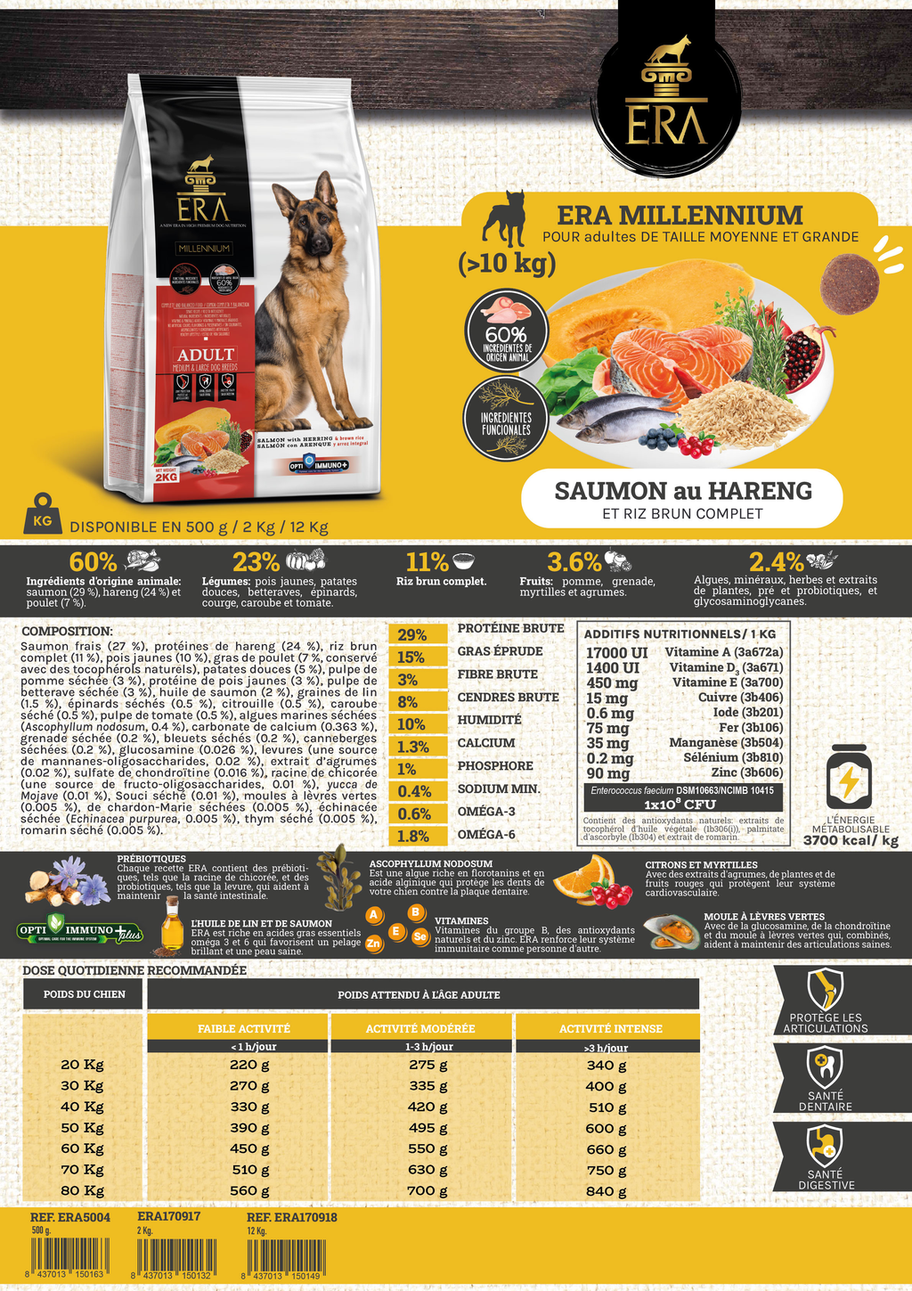 ERA ADULT Moyen/Grand Chien Saumon et Hareng