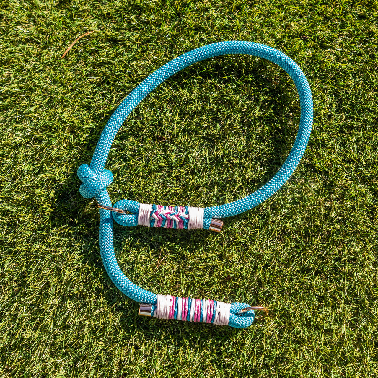 Collier Lasso Bleu et Rose