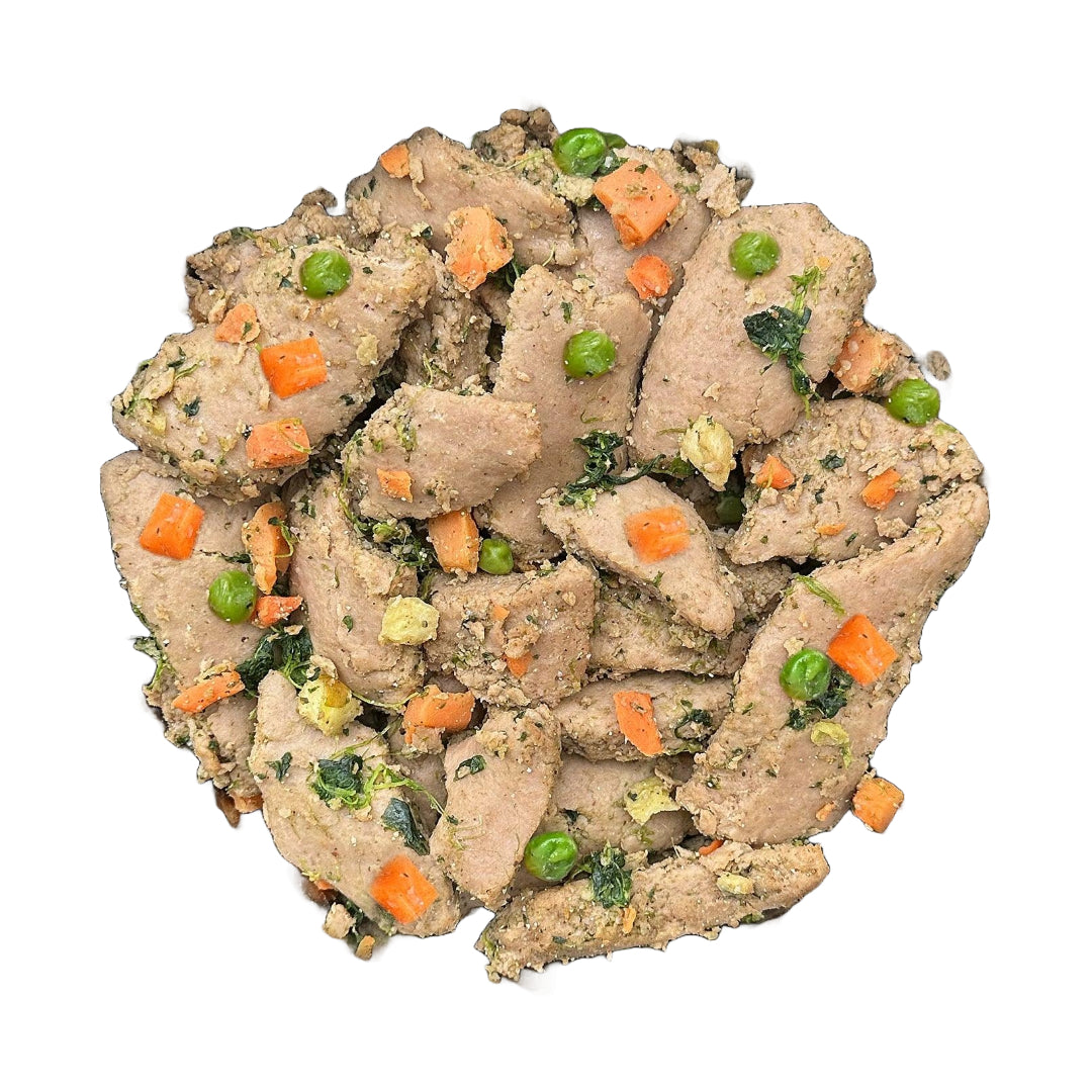 Menu Dinde avec patate douce, petits pois et épinards 400g