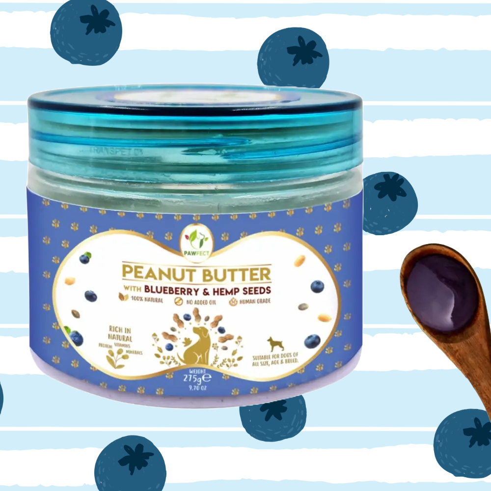 Beurre de cacahuète pour chiens : Myrtilles et chanvre