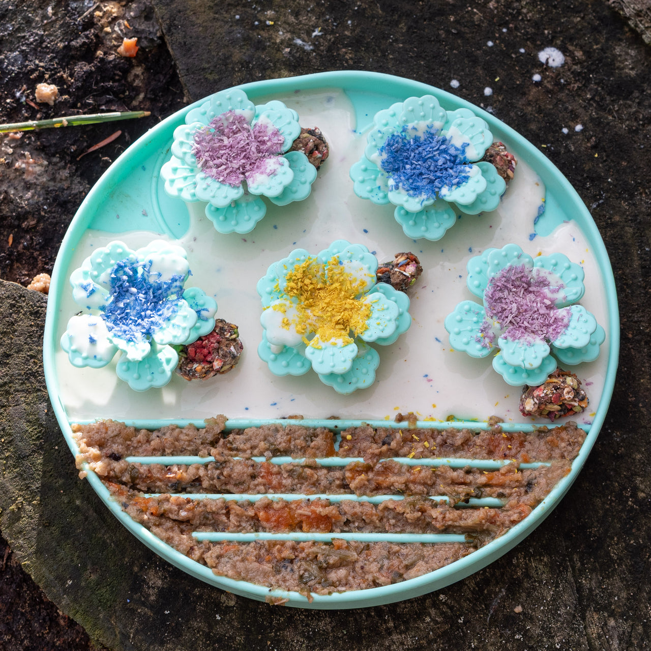 Tapis de léchage en forme de fleurs