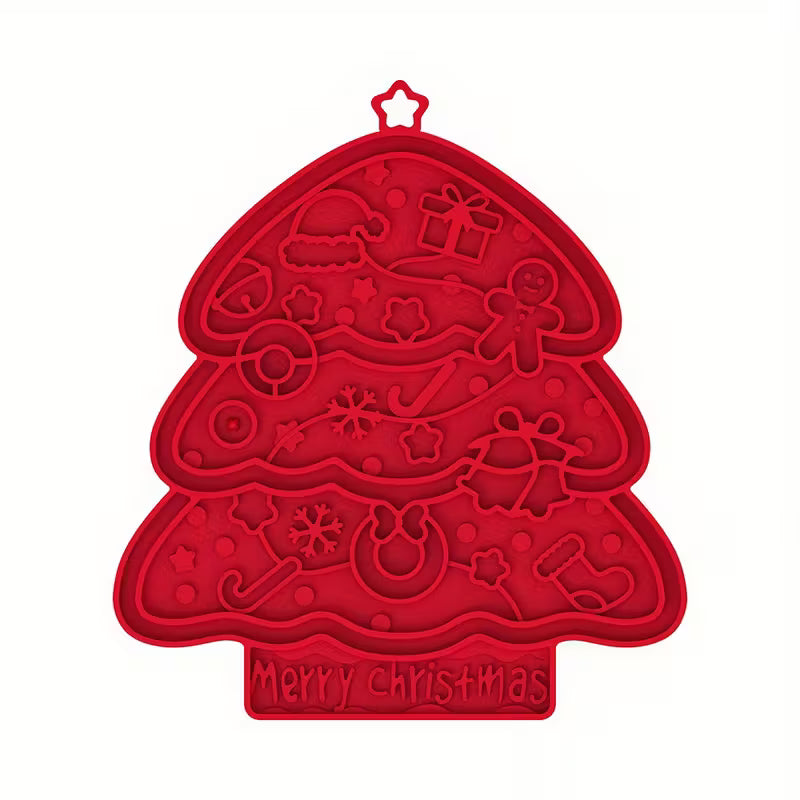 Tapis de léchage pour chien en forme d'arbre Noël
