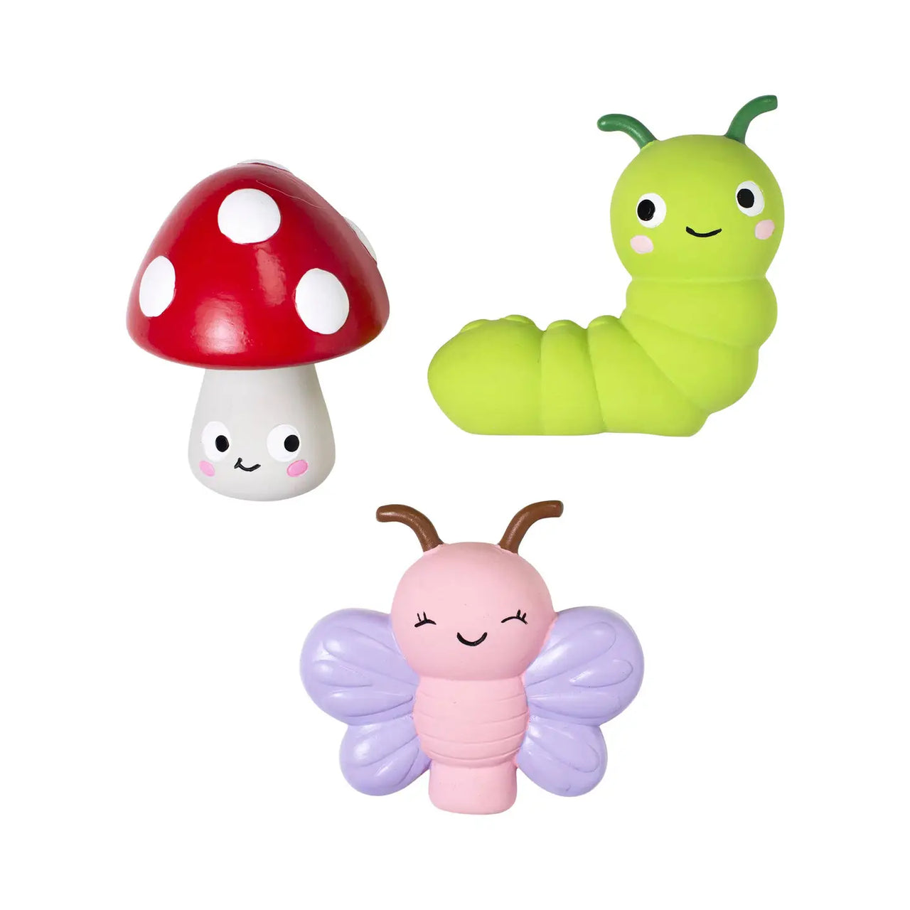 3PC Mini jouet pour chien nature en Latex 🍄🦋🐛