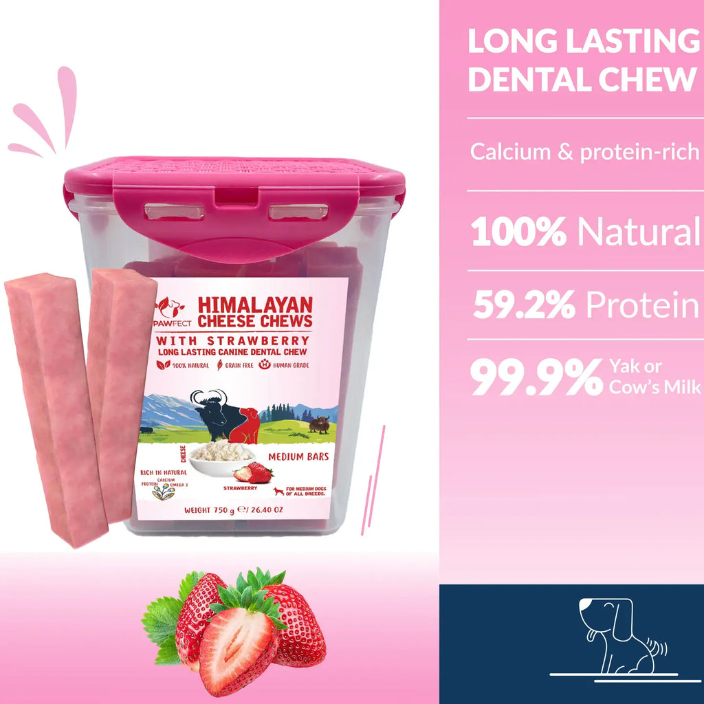 Bâtonnet au fromage de Yak Fraise taille S