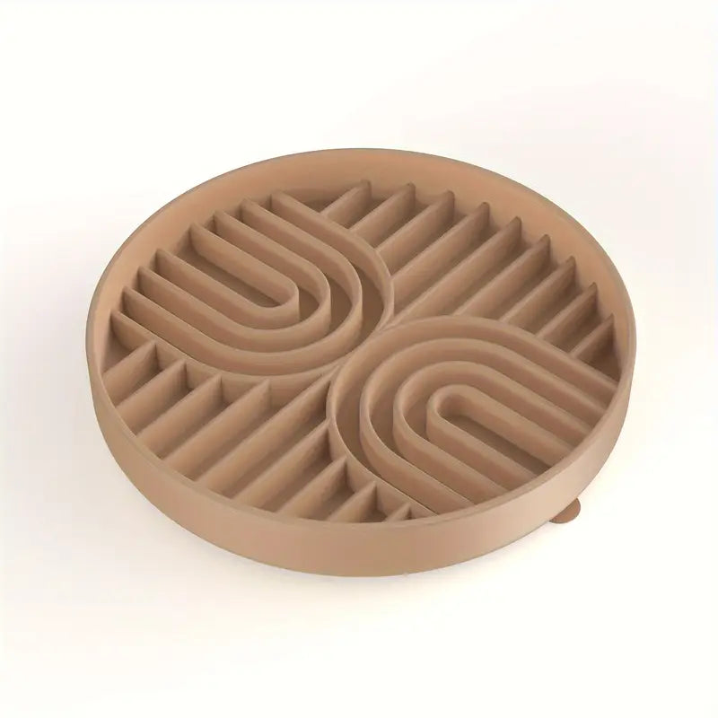 Gamelle ou Tapis de Léchage Rond Anti-Glouton Motif Labyrinthe