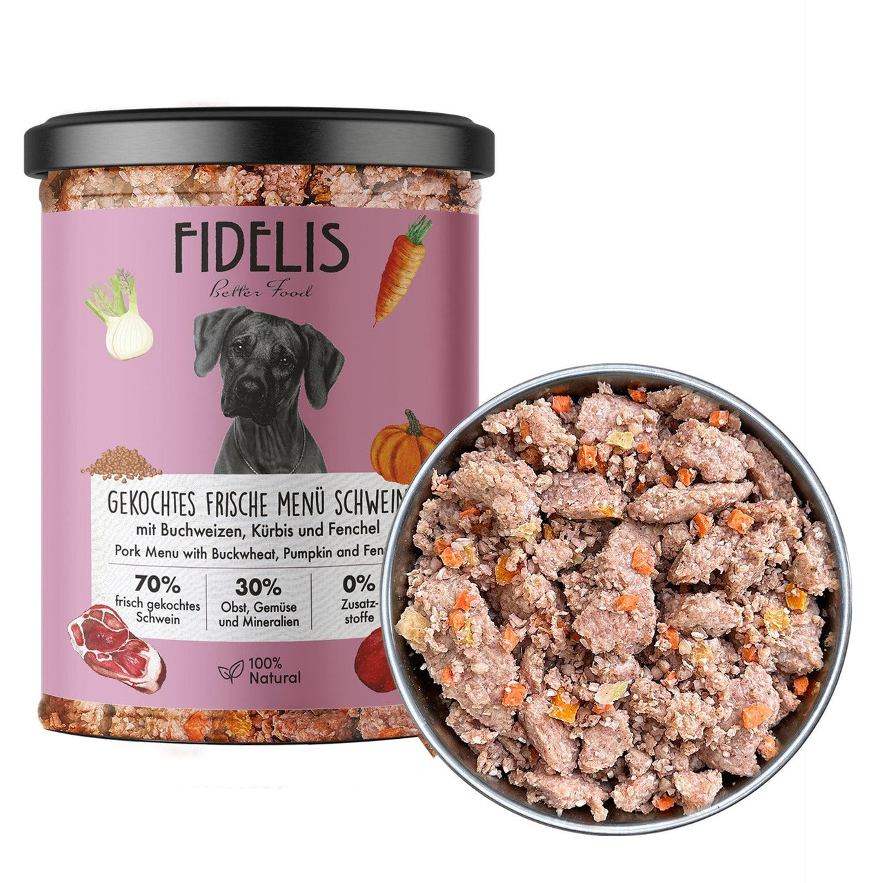 Menu frais Porc avec sarrasin, potiron et fenouil 400g