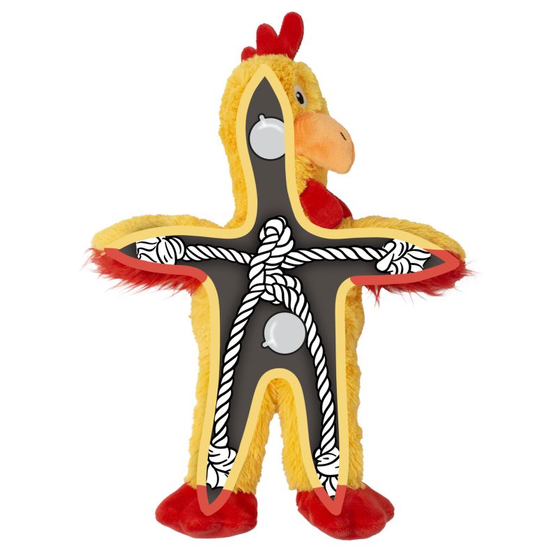 Peluche KONG pour chien - Knots Poulet 🐓S/M